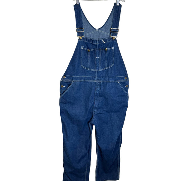 Roebuck Vintage Denim Jean Bib Overalls Pant Size 44x30 - Picture 1 of 5